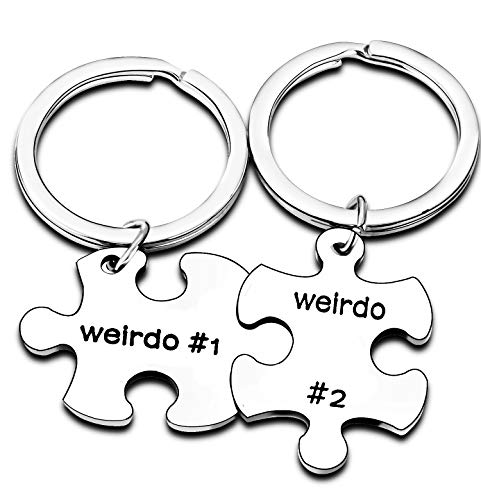 2 Stück Weirdo #1 Weirdo #2 Paar Schlüsselanhänger Liebhaber Schmuck Geschenke für Freund Freundin Schlüsselanhänger Geschenke Ehemann Ehefrau Geschenk beste Freunde von Nimteve