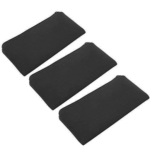 NinGYiYan 3pcs Neoprene Mountainering Bleistift Hülle Beutel tragen resistente Stiftbeutel Camping Weiches tragbares Bleistiftkoffer (Schwarz) von NinGYiYan