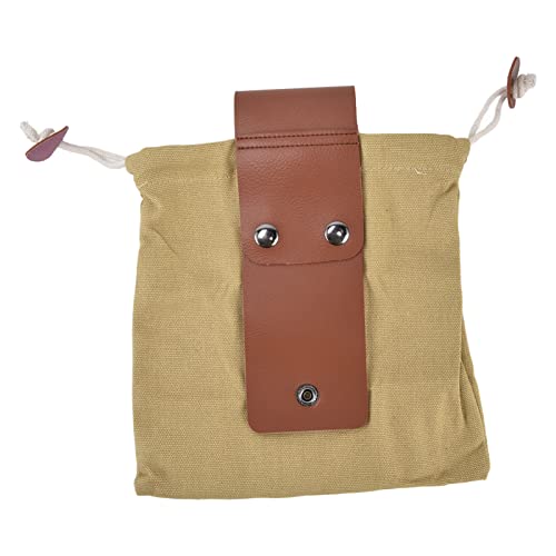 NinGYiYan Für Leinwand, für Obstpflanzentasche, Taillenhänge, PU -Stil, gefaltet, um Platz zu sparen, Gürtelfuttertasche (Pu Khaki) von NinGYiYan