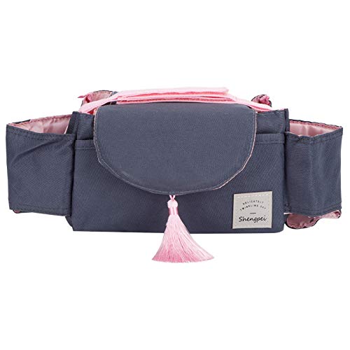 NinGYiYan Für Universal, für den Kinderwagen -Hängsbeutelorganisator, den Aufbewahrungsbeutel des Becherhalters, Kinderwagenzubehör (Rosa Quasten) von NinGYiYan