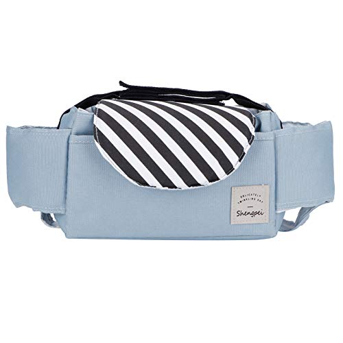 NinGYiYan Für Universal, für den Kinderwagen -Hängsbeutelorganisator, den Aufbewahrungsbeutel des Becherhalters, Kinderwagenzubehör (Schwarzer Streifen) von NinGYiYan