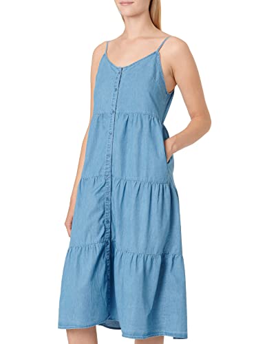 Nina Carter 8066 Langes Sommerkleid Denim Freizeitkleid Jeans Kleid (Blau (8086), S, s) von Nina Carter