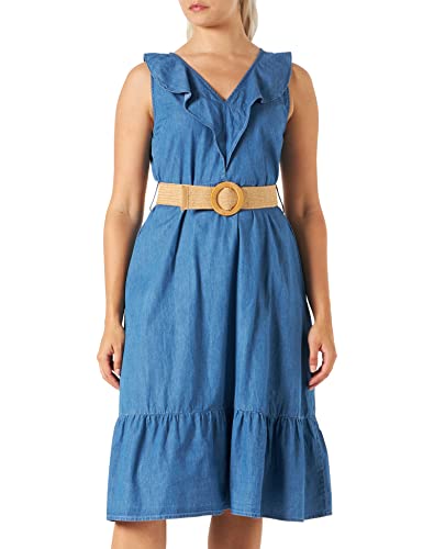 Nina Carter 8066 Langes Sommerkleid Denim Freizeitkleid Jeans Kleid (Blau (8240), XXL) von Nina Carter
