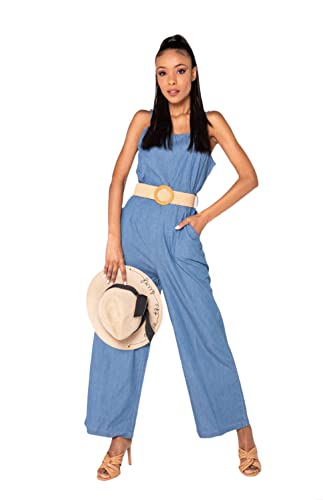 Nina Carter 8239 Damen Jeans Jumpsuit Sommer Overall (S, Blau (8236)) von Nina Carter