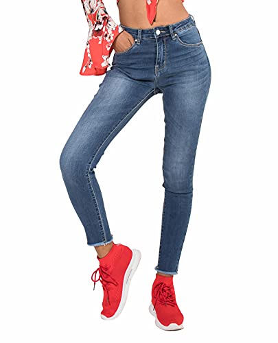 Nina Carter Art: P077 Damen Skinny Fit Jeanshosen HIGH Waist Jeans (Blau (P077-1), S) von Nina Carter