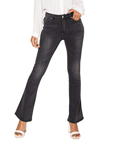 Nina Carter Art. P079 Damen Jeanshosen Flared High Waist (Dunkelgrau (P079-3), XS) von Nina Carter