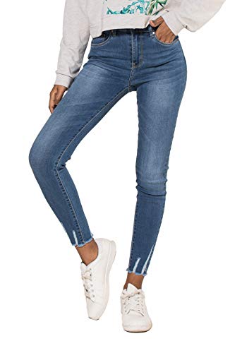 Nina Carter Art: P090 Damen Skinny Fit Jeanshosen HIGH Waist (Blau (P090-1), XS) von Nina Carter