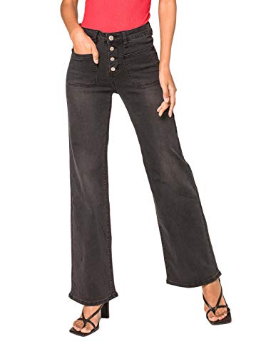 Nina Carter Art. P139 Damen Jeanshosen Flared Bootcut High Waist (Dunkelgrau (P139-3), XS) von Nina Carter