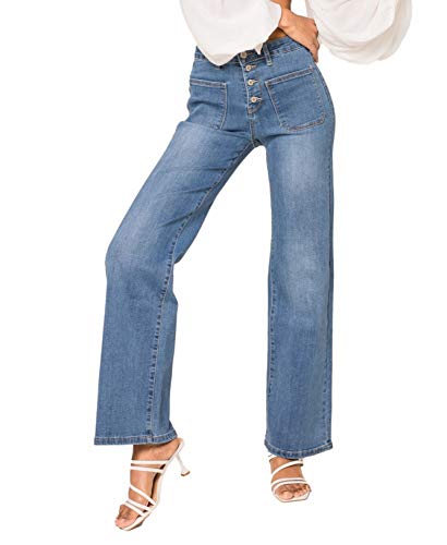 Nina Carter Art. P139 Damen Jeanshosen Flared Bootcut High Waist (Hellblau (P139-5), S) von Nina Carter
