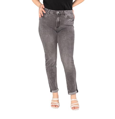 Nina Carter Damen Jeanshosen großen Größen Stretchjeans Plus Size Jeans Used-Look (Grau (P102-17), XXL) von Nina Carter