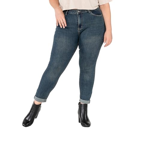 Nina Carter Damen Jeanshosen großen Größen Stretchjeans Plus Size Jeans Used-Look (Vintage Blau (P102-13), XXL) von Nina Carter