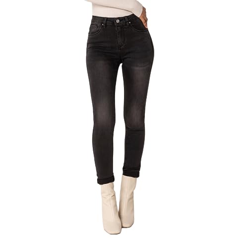 Nina Carter Damen Skinny Fit Jeanshosen High Waist Jeans Used-Look, Dunkelgrau (P078-3), XXL von Nina Carter