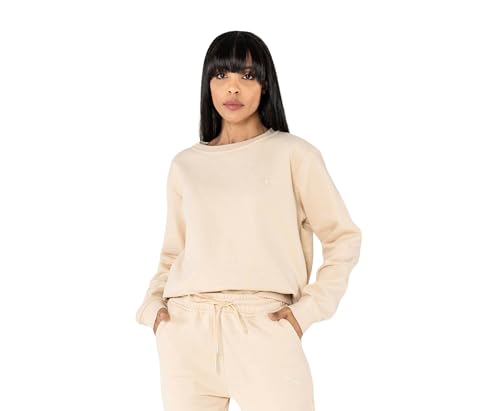 Nina Carter F022 Damen Sweatshirt mit Weichem Fleece-Innenfutter Sportlichem Pullover Casual Bequemes Oberteil (Creme (F22-74), S) von Nina Carter