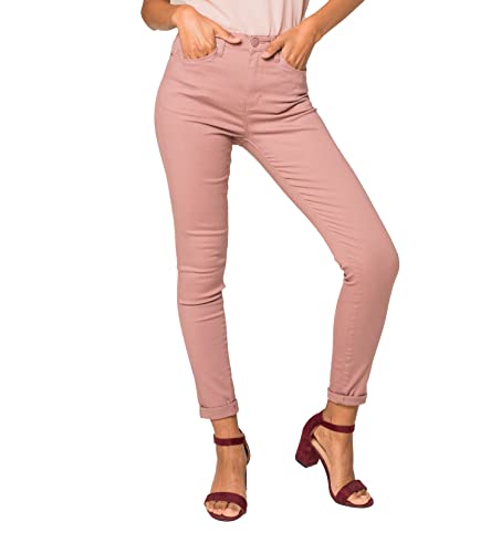 Nina Carter P056 Damen Jeanshosen Skinny Fit Jeans High Waist (Rosa (P109-16), S) von Nina Carter