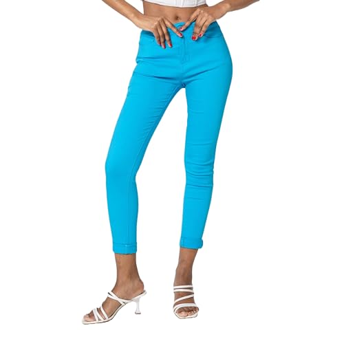 Nina Carter P056 Damen Jeanshosen Skinny Fit Jeans High Waist (Türkisblau (P109-51), M) von Nina Carter