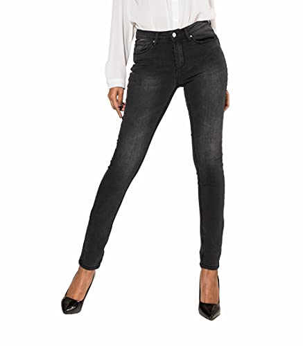 Nina Carter P076 Damen Skinny Fit Jeans High Waist Jeanshosen Push-Up Stretch Used-Look Denim Hose (Grau (P076-3), S) von Nina Carter