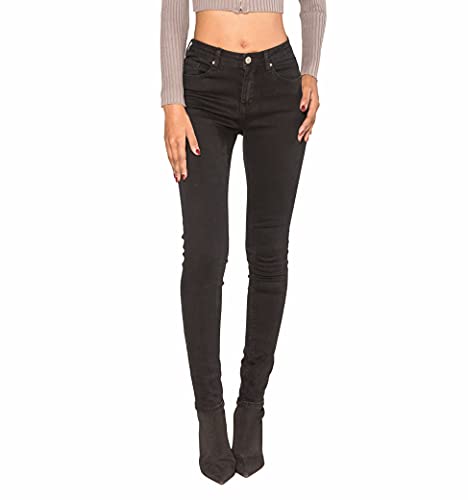 Nina Carter P076-2B Damen Skinny Fit Jeanshosen Push UP Stretch Jeans Used-Look (Schwarz (P076-8), XS) von Nina Carter