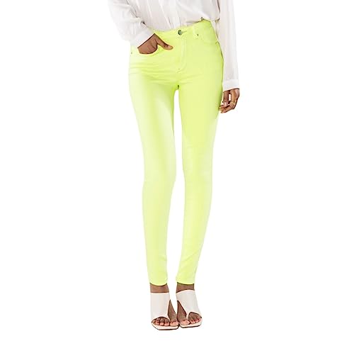 Nina Carter P106 Damen Jeanshosen Slim Fit Push-Up Skinny Jeans Mid-High Waist, Neongrün (P106-11), L von Nina Carter