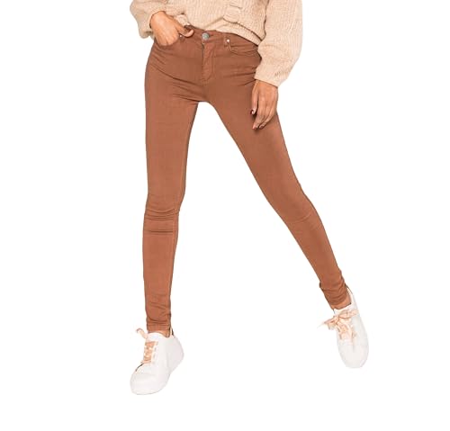 Nina Carter P106 Damen Jeanshosen Slim Fit Push-Up Skinny Jeans Mid-High Waist (Schokoladenbraun (P106-5), M) von Nina Carter