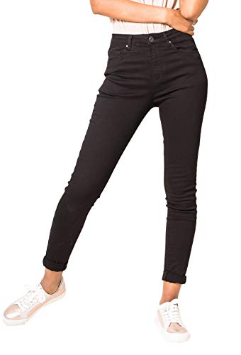 Nina Carter P109 Damen Skinny Fit Jeans High Waist Slim Hose Figurbetonte Stretch Jeanshose (Schwarz (P056-1), XL) von Nina Carter