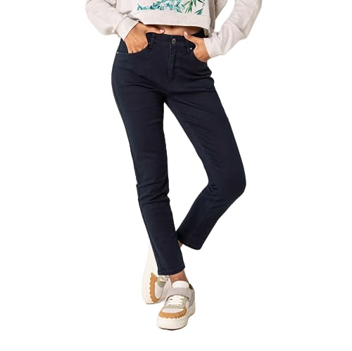 Nina Carter P210 Damen Mom Jeans High Waist Jeanshosen Used-Look Stretchjeans, Navyblau (P210-3), S von Nina Carter