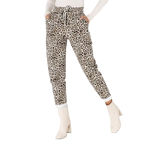 Nina Carter P500 Damen Jogginghose High Waist Jeanshosen Sommer Jeans (Leopard (P500-72), XS) von Nina Carter