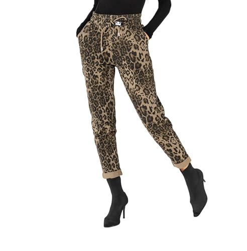Nina Carter P500 Damen Jogginghose High Waist Jeanshosen Sommer Jeans (Leopard (P500-73), XXL) von Nina Carter