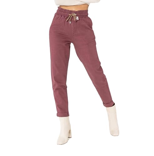 Nina Carter P500 Damen Jogginghose High Waist Jeanshosen Sommer Jeans (Pflaume (P500-68), M) von Nina Carter