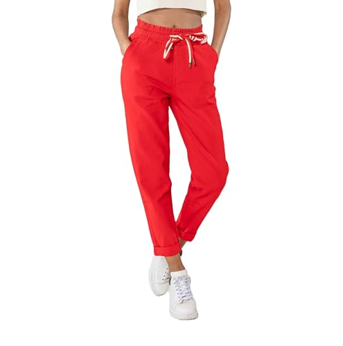 Nina Carter P500 Damen Jogginghose High Waist Jeanshosen Sommer Jeans (Rot (P500-10), M) von Nina Carter