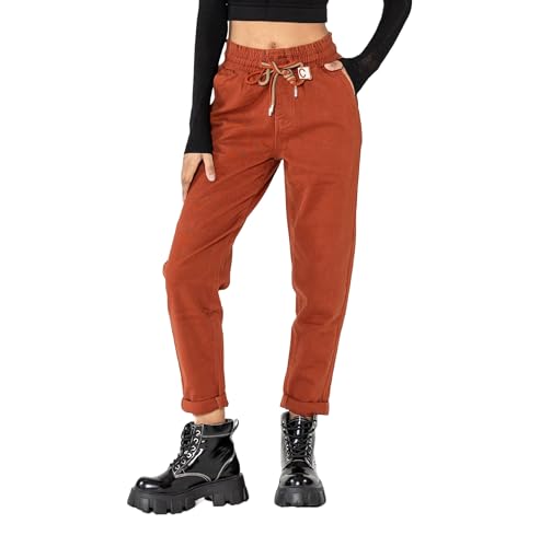 Nina Carter P500 Damen Jogginghose High Waist Jeanshosen Sommer Jeans (Ziegelrot (P500-23), M) von Nina Carter