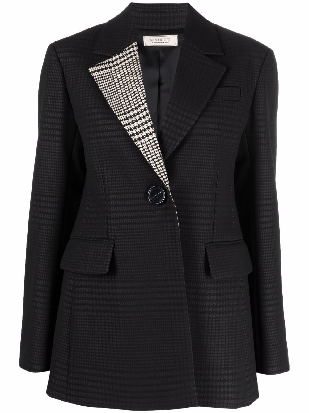 Nina Ricci Blazer mit Hahnentrittmuster - Schwarz von Nina Ricci