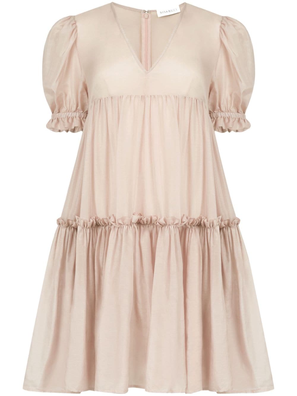 Nina Ricci Gerüschtes Seiden-Baumwoll-Minikleid - Rosa von Nina Ricci