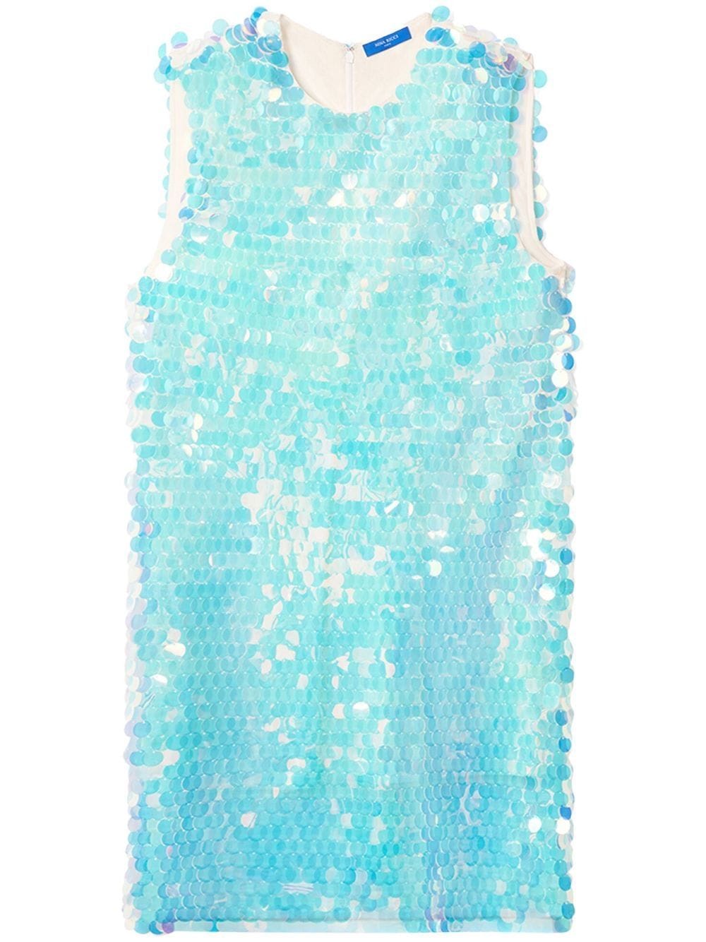 Nina Ricci Kleid mit Pailletten - Blau von Nina Ricci
