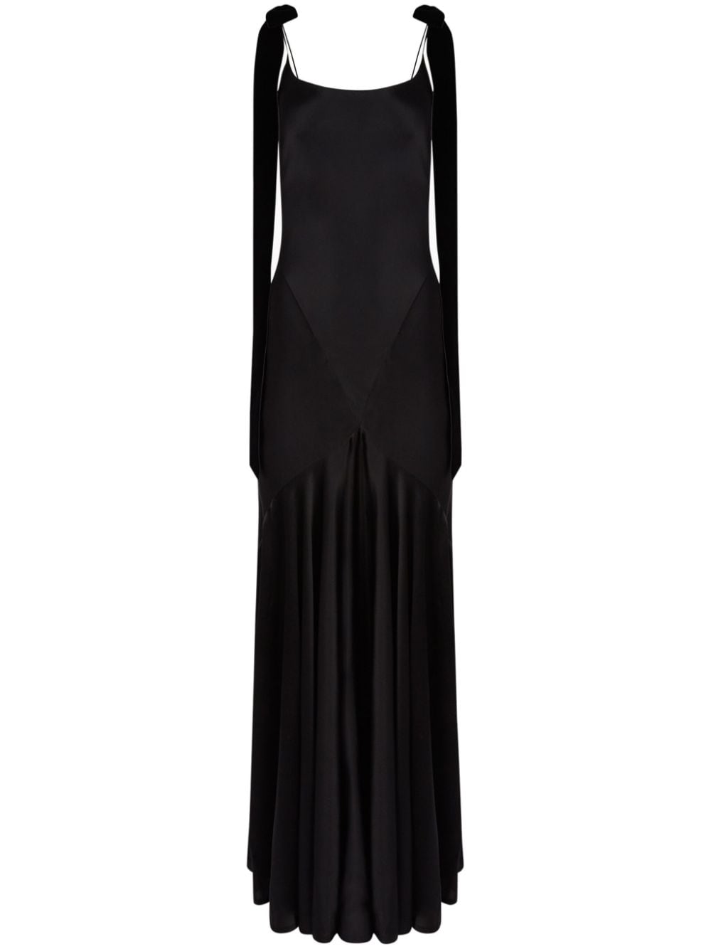 Nina Ricci Maxikleid aus Satin - Schwarz von Nina Ricci