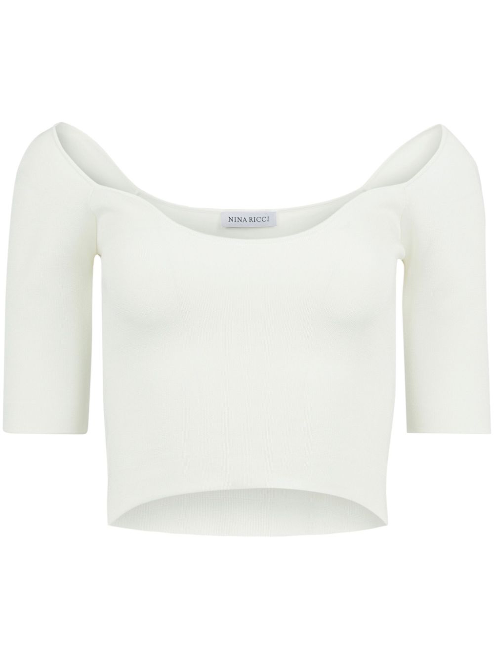 Nina Ricci Cropped-Top mit Herzausschnitt - Weiß von Nina Ricci