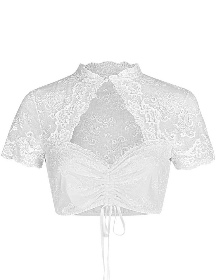Nina Von C. Dirndlbluse Spitzen Bluse 'Selina' Stehkragen 16462892, Weiß von Nina Von C.