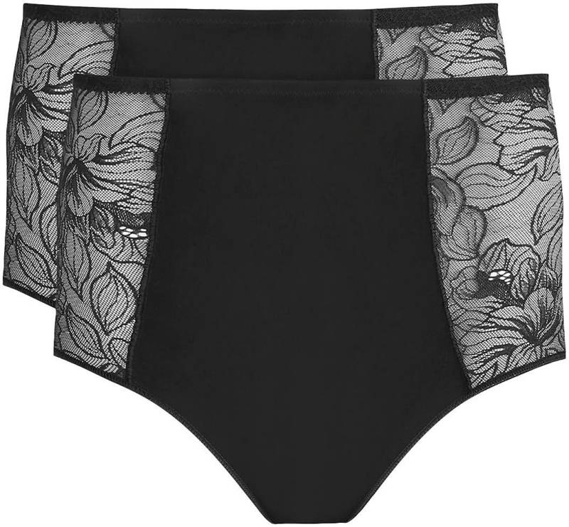 Nina Von C. High-Waist-Slip "Cotton Shape" (2er Pack) eng, elastisch, bequem, feminin, mit Spitze, Baumwollmix von Nina Von C.