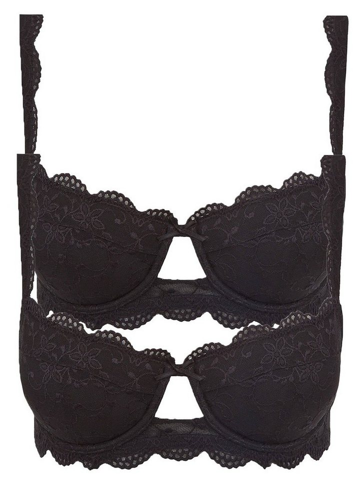 Nina Von C. Set: Schalen-BH 2er Pack Balconnet Dirndl BH Silver Edition (Spar-Set, 2-tlg) Push up Effekt von Nina Von C.