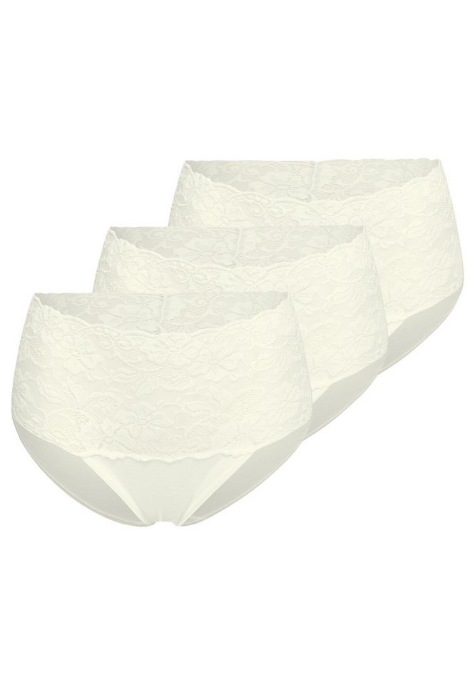 Nina Von C. Taillenslip 3er Pack Fine Cotton (Spar-Set, 3-St) Taillen Slip - Baumwolle - Atmungsaktiv - Im Spitzen-Design von Nina Von C.