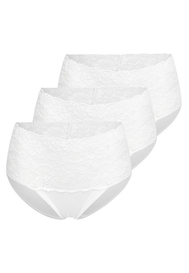 Nina Von C. Taillenslip 3er Pack Fine Cotton (Spar-Set, 3-St) Taillen Slip - Baumwolle - Atmungsaktiv - Im Spitzen-Design von Nina Von C.