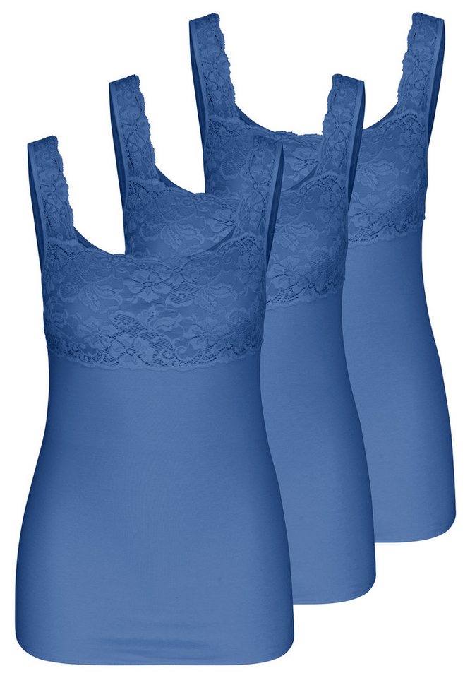 Nina Von C. Unterhemd 3er Pack Fine Cotton (Spar-Set, 3-St) Unterhemd / Top - Baumwolle - Atmungsaktiv - Mit Spitzen-Details von Nina Von C.