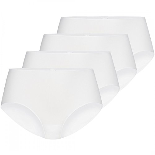 Nina von C 4 x Damen Hipster Basic Slip Sport Farben zur Auswahl, Farbe:Weiss, Grösse:S - 36 von Nina von C