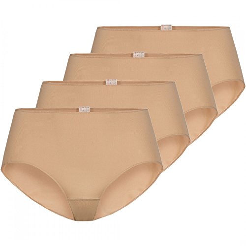 Nina von C 4 x Damen Taillenslip Boxer Basic Slip Sport Farben zur Auswahl, Grösse:XXL - 44, Farbe:Caramel/Nude von Nina von C