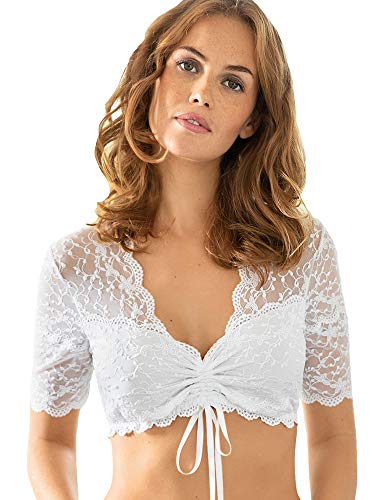 Nina von C. Spitzen Dirndlbluse Linnea Halbarm 48463971 | Weiß (DE/NL/SE/PL, Numerisch, 32, Regular, Regular, Weiß) von Nina von C