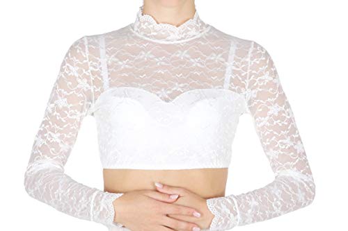 Nina von C. Langärmelige Spitzendirndlbluse Jenna - Champagner Gr. 48 von Nina von C