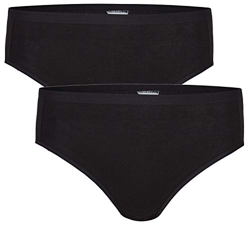 Nina von C. 2 x Damen Secret Jazzpant Pant Slip Unterwäsche Underwear unifarben modisch, Farbe:schwarz, Grösse:3XL - 46 von Nina von C.
