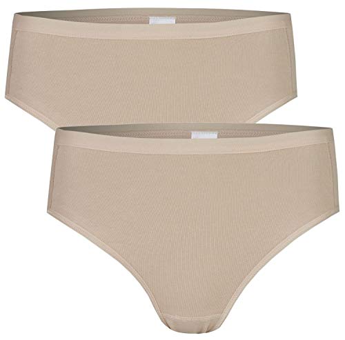 Nina von C. 2 x Damen Secret Jazzpant Pant Slip Unterwäsche Underwear unifarben modisch, Grösse:M - 38, Farbe:Caramel/Nude von Nina von C.