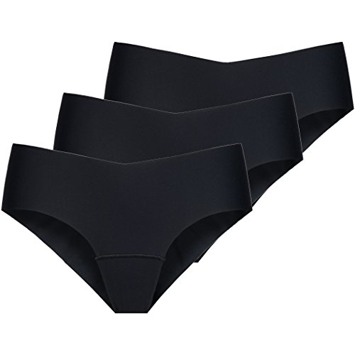 Nina von C. 3 x Damen Secret Basic Hipster Hip Slip Sport Farben zur Auswahl, Farbe:schwarz, Grösse:M - 38 von Nina von C.