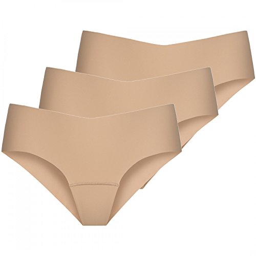 Nina von C. 3 x Damen Secret Basic Hipster Hip Slip Sport Farben zur Auswahl, Grösse:S - 36, Farbe:Caramel/Nude von Nina von C.