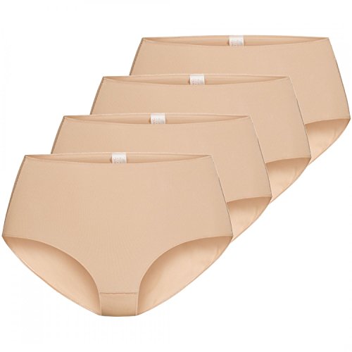 Nina von C. 4 x Damen Taillenslip Boxer Basic Slip Sport Farben zur Auswahl, Grösse:XL - 42, Farbe:Caramel/Nude von Nina von C.